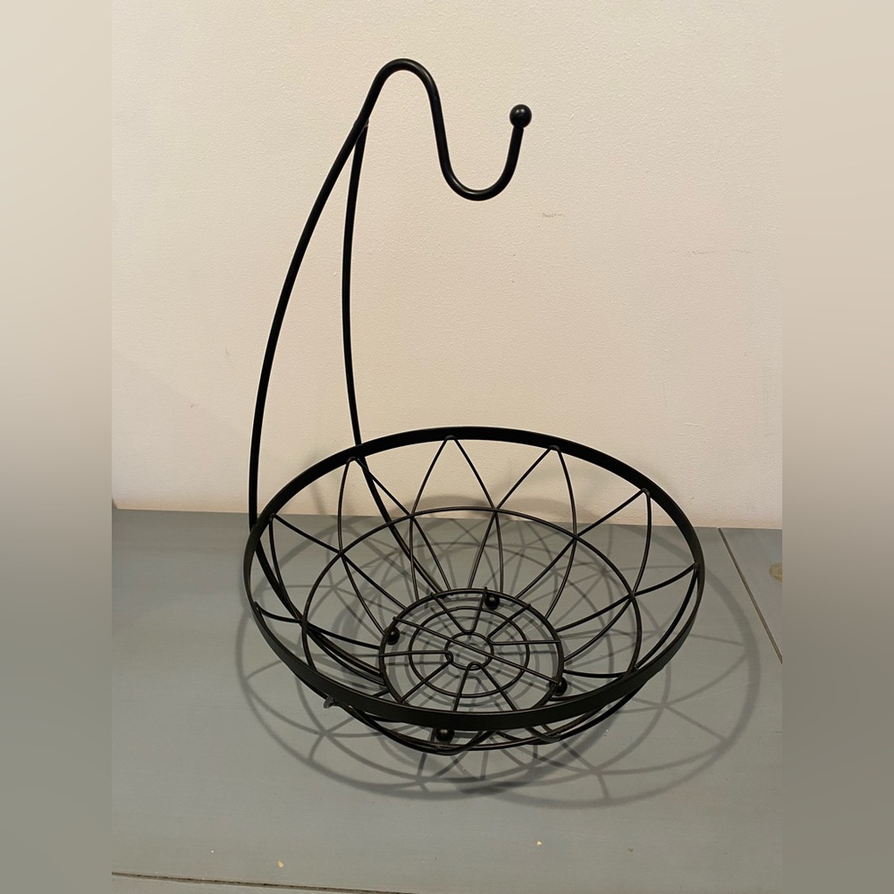 DONATED - Black Metal Fruit Basket